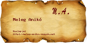 Meleg Anikó névjegykártya